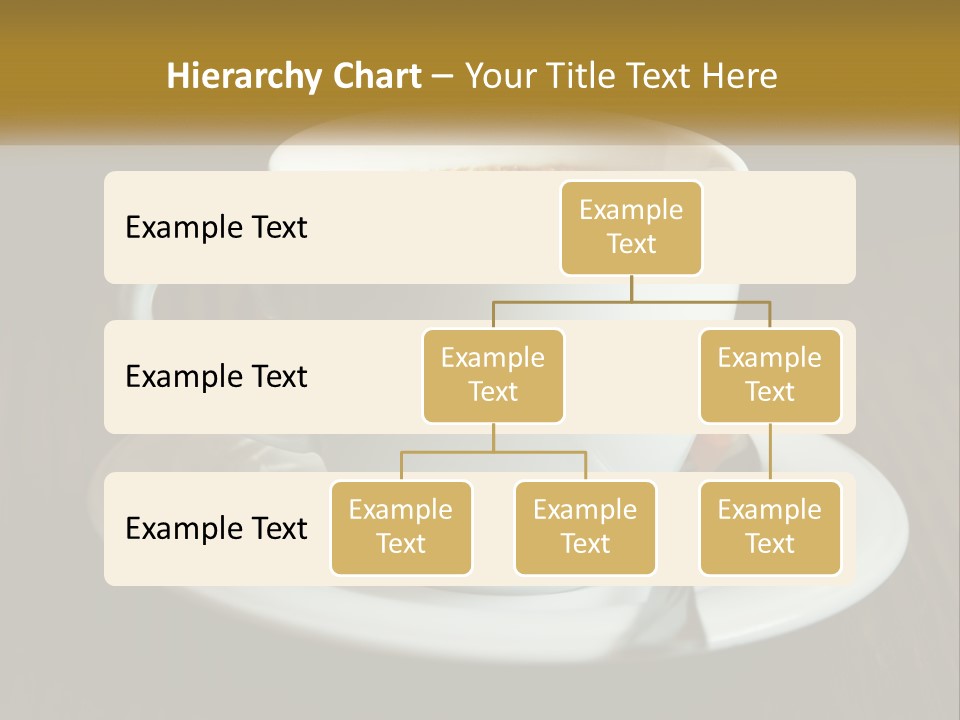 A Cup Of Coffee On A Saucer On A Wooden Table PowerPoint Template