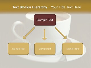 A Cup Of Coffee On A Saucer On A Wooden Table PowerPoint Template