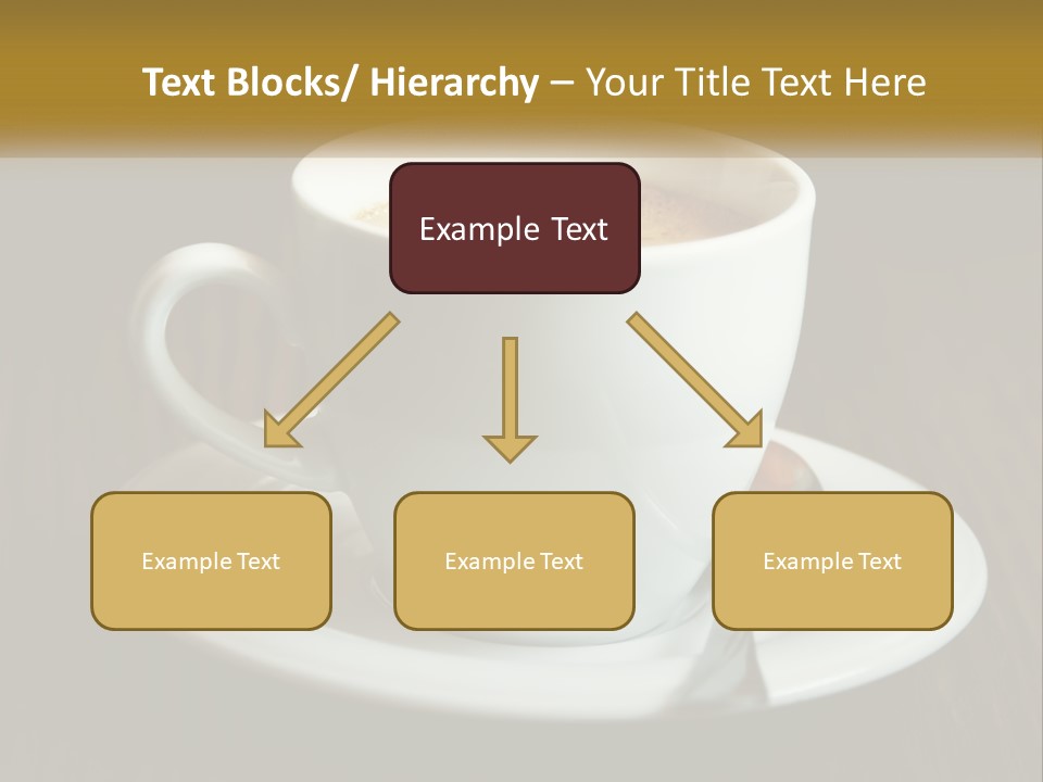 A Cup Of Coffee On A Saucer On A Wooden Table PowerPoint Template