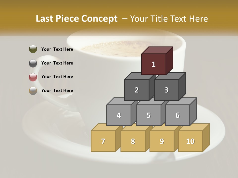 A Cup Of Coffee On A Saucer On A Wooden Table PowerPoint Template