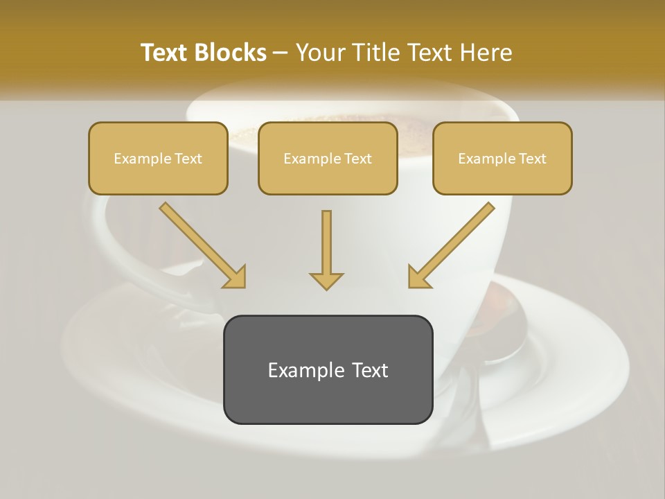 A Cup Of Coffee On A Saucer On A Wooden Table PowerPoint Template