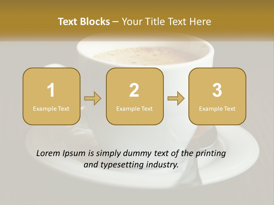 A Cup Of Coffee On A Saucer On A Wooden Table PowerPoint Template