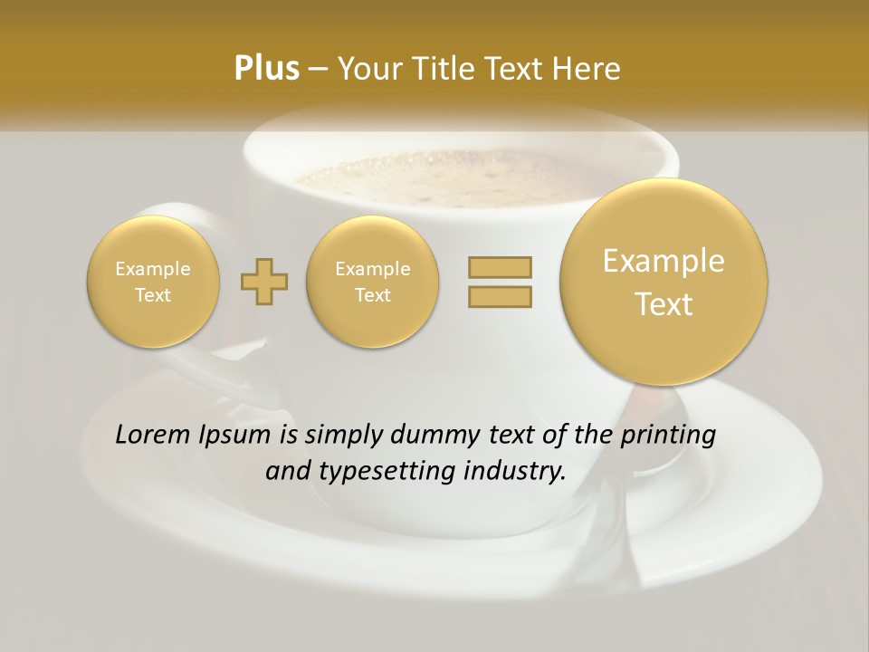 A Cup Of Coffee On A Saucer On A Wooden Table PowerPoint Template