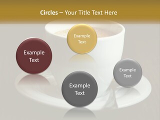 A Cup Of Coffee On A Saucer On A Wooden Table PowerPoint Template