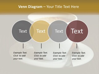 A Cup Of Coffee On A Saucer On A Wooden Table PowerPoint Template