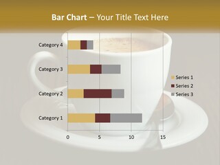A Cup Of Coffee On A Saucer On A Wooden Table PowerPoint Template