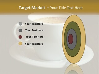 A Cup Of Coffee On A Saucer On A Wooden Table PowerPoint Template