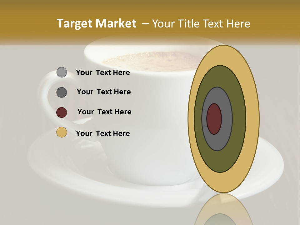 A Cup Of Coffee On A Saucer On A Wooden Table PowerPoint Template