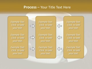 A Cup Of Coffee On A Saucer On A Wooden Table PowerPoint Template
