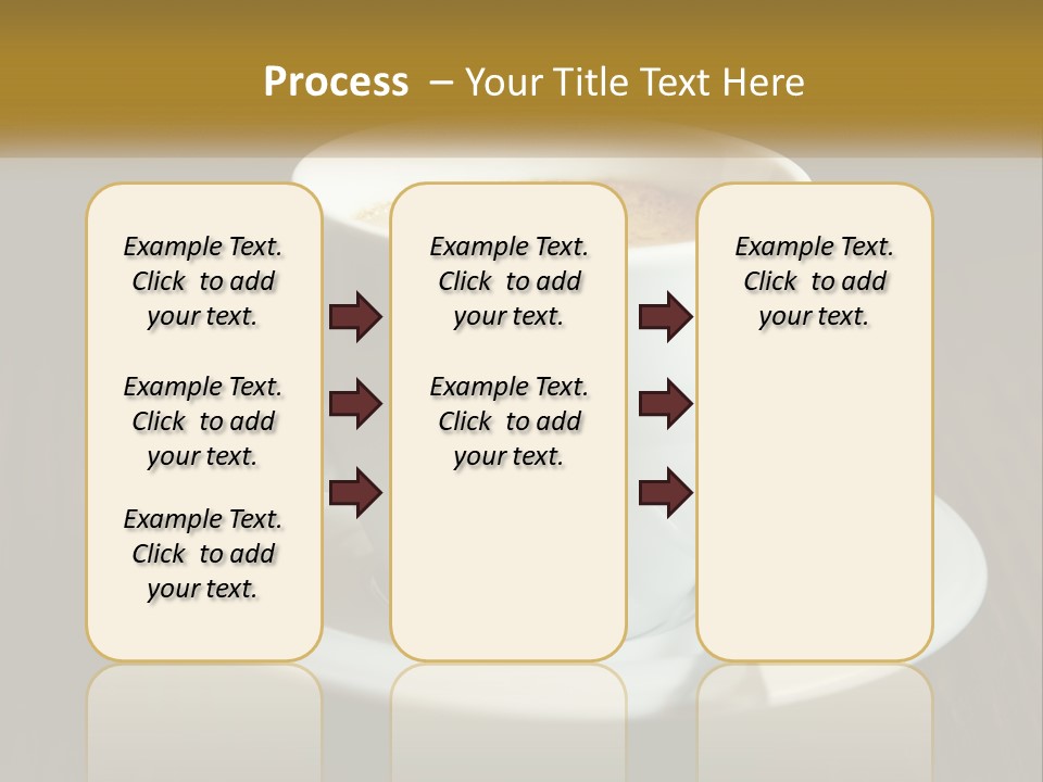A Cup Of Coffee On A Saucer On A Wooden Table PowerPoint Template