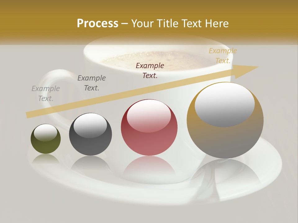 A Cup Of Coffee On A Saucer On A Wooden Table PowerPoint Template