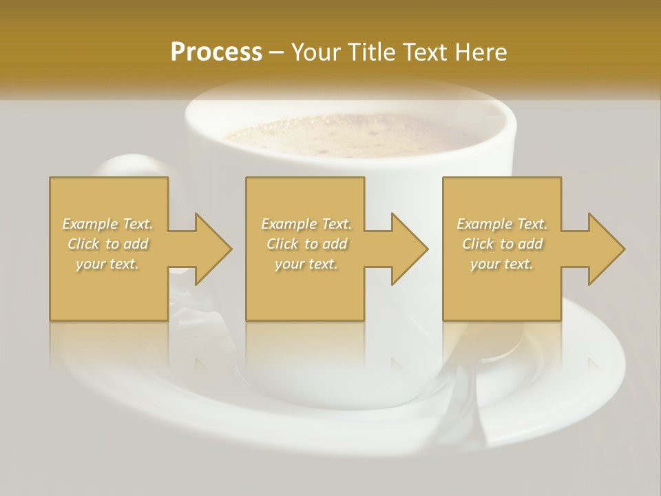 A Cup Of Coffee On A Saucer On A Wooden Table PowerPoint Template