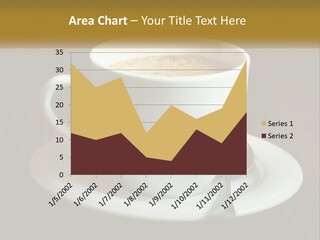 A Cup Of Coffee On A Saucer On A Wooden Table PowerPoint Template