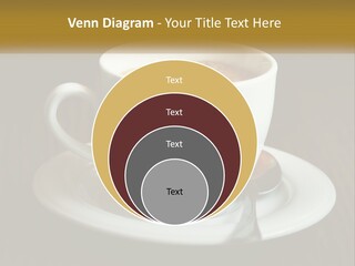 A Cup Of Coffee On A Saucer On A Wooden Table PowerPoint Template