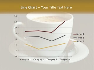 A Cup Of Coffee On A Saucer On A Wooden Table PowerPoint Template