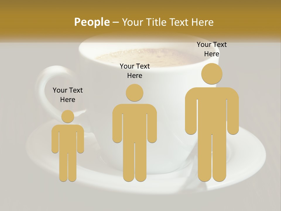 A Cup Of Coffee On A Saucer On A Wooden Table PowerPoint Template
