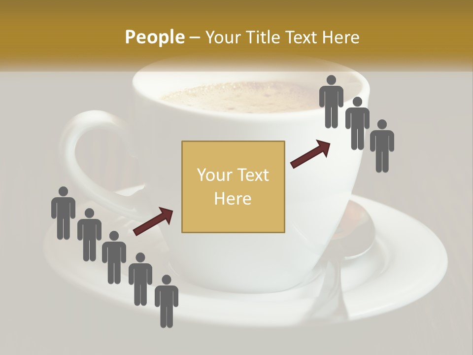 A Cup Of Coffee On A Saucer On A Wooden Table PowerPoint Template