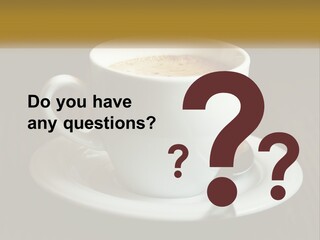 A Cup Of Coffee On A Saucer On A Wooden Table PowerPoint Template