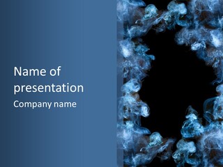 A Blue Smoke Frame On A Black Background PowerPoint Template