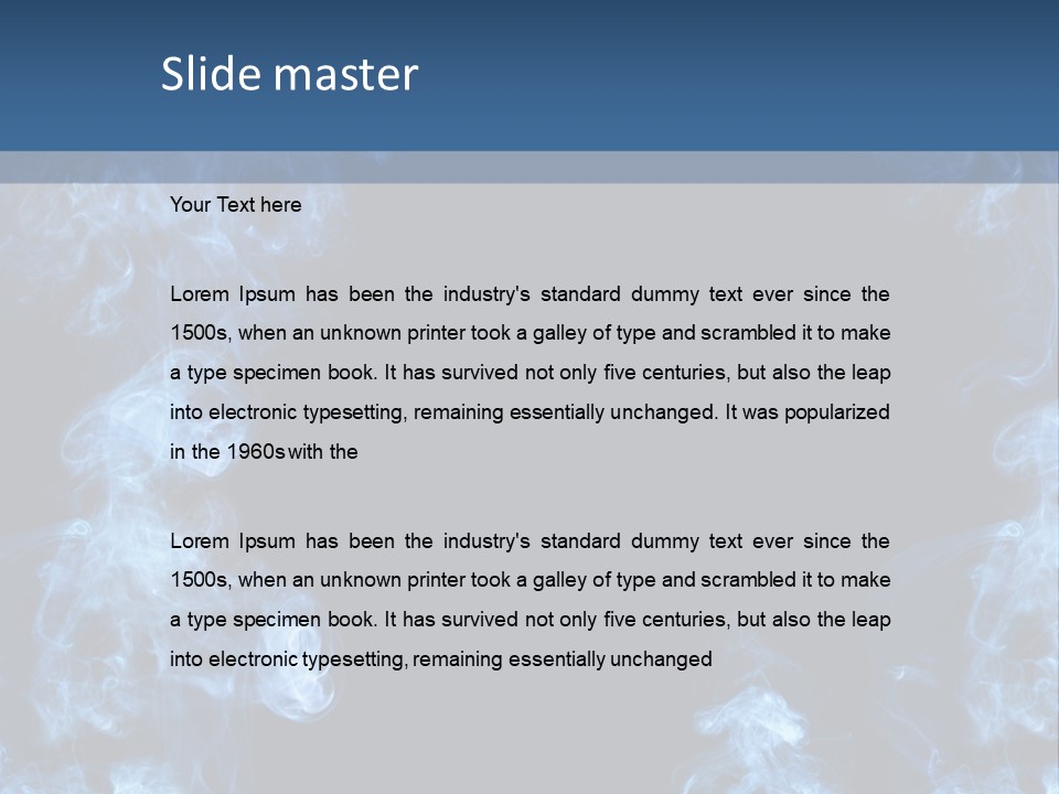 A Blue Smoke Frame On A Black Background PowerPoint Template