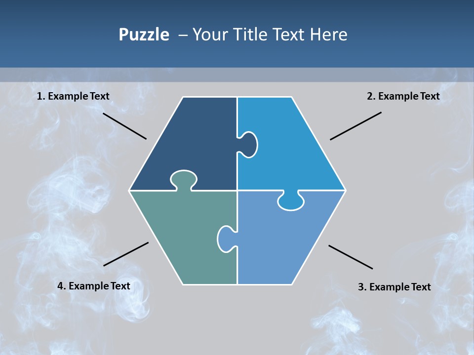 A Blue Smoke Frame On A Black Background PowerPoint Template