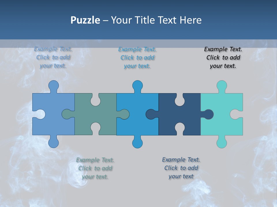 A Blue Smoke Frame On A Black Background PowerPoint Template