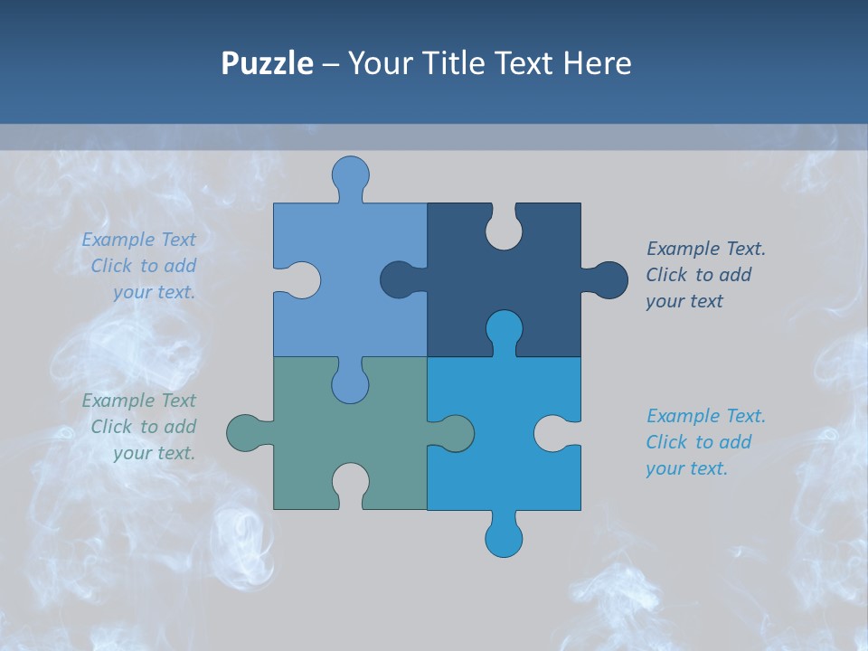 A Blue Smoke Frame On A Black Background PowerPoint Template
