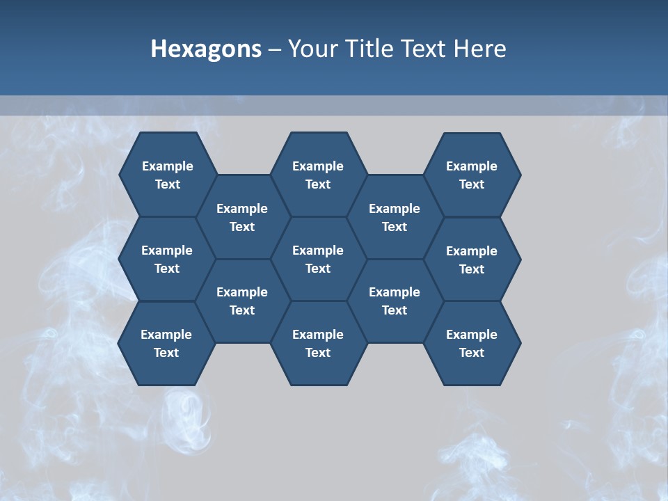 A Blue Smoke Frame On A Black Background PowerPoint Template