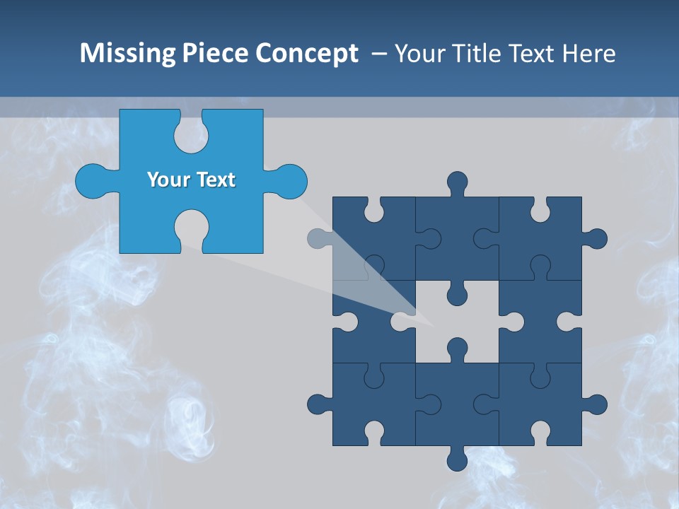 A Blue Smoke Frame On A Black Background PowerPoint Template