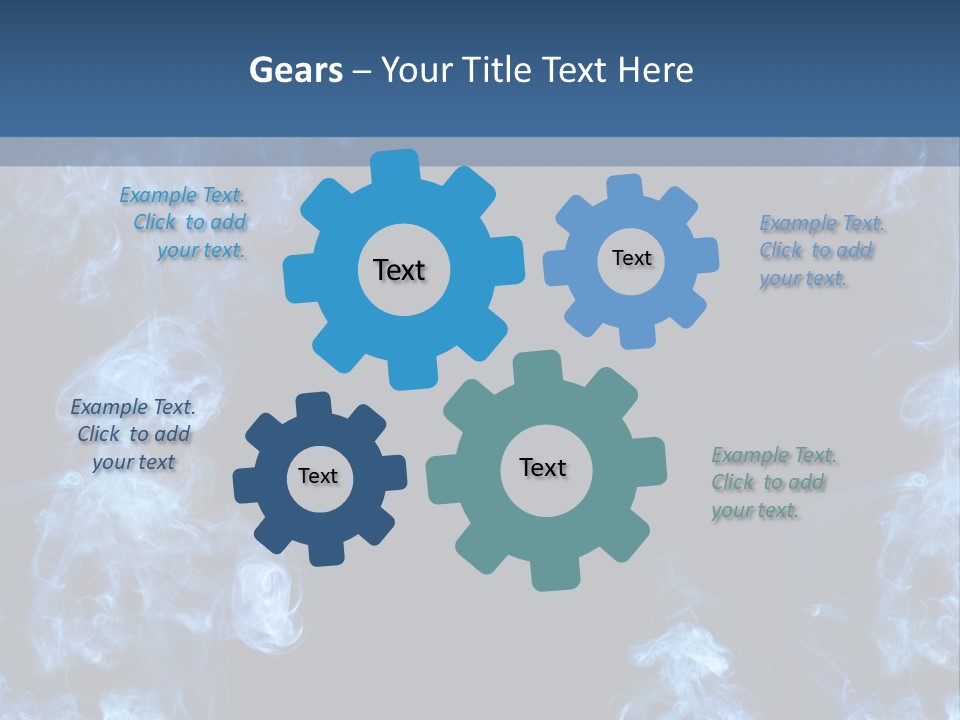 A Blue Smoke Frame On A Black Background PowerPoint Template