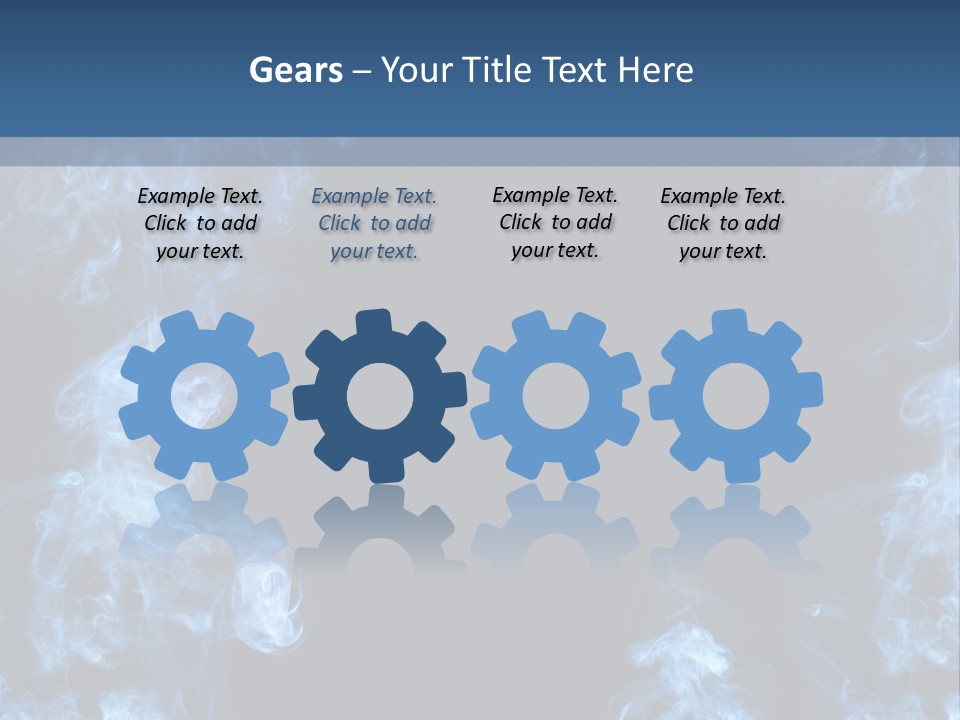 A Blue Smoke Frame On A Black Background PowerPoint Template