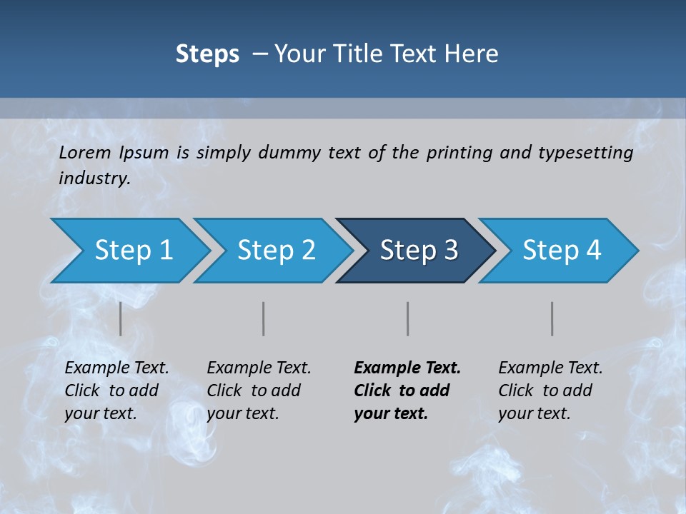 A Blue Smoke Frame On A Black Background PowerPoint Template