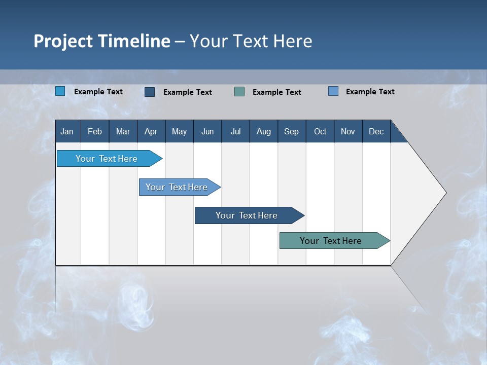 A Blue Smoke Frame On A Black Background PowerPoint Template