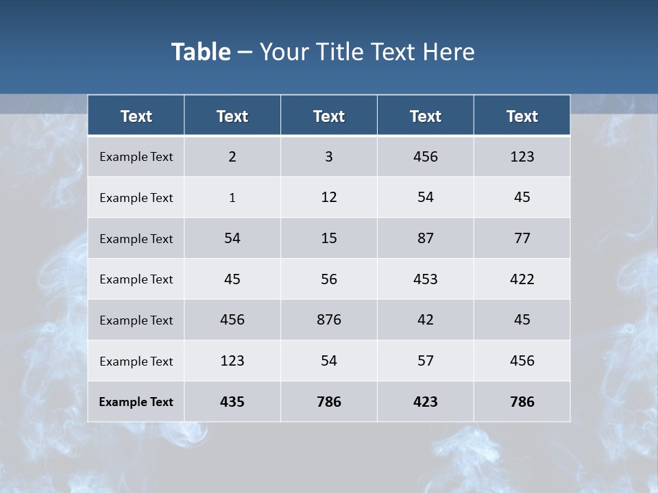 A Blue Smoke Frame On A Black Background PowerPoint Template