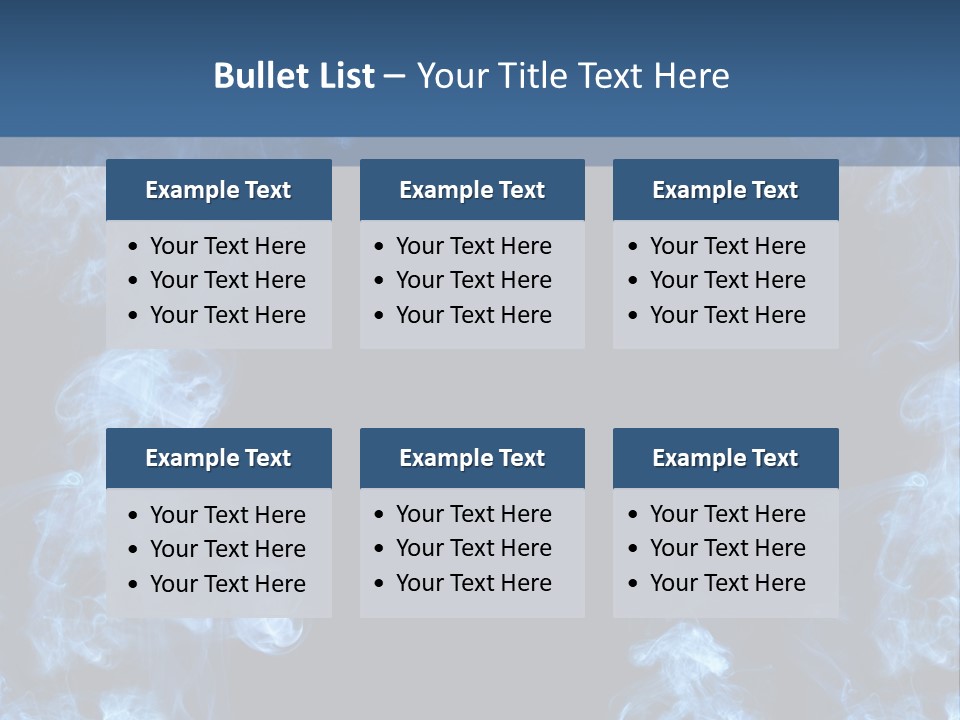 A Blue Smoke Frame On A Black Background PowerPoint Template