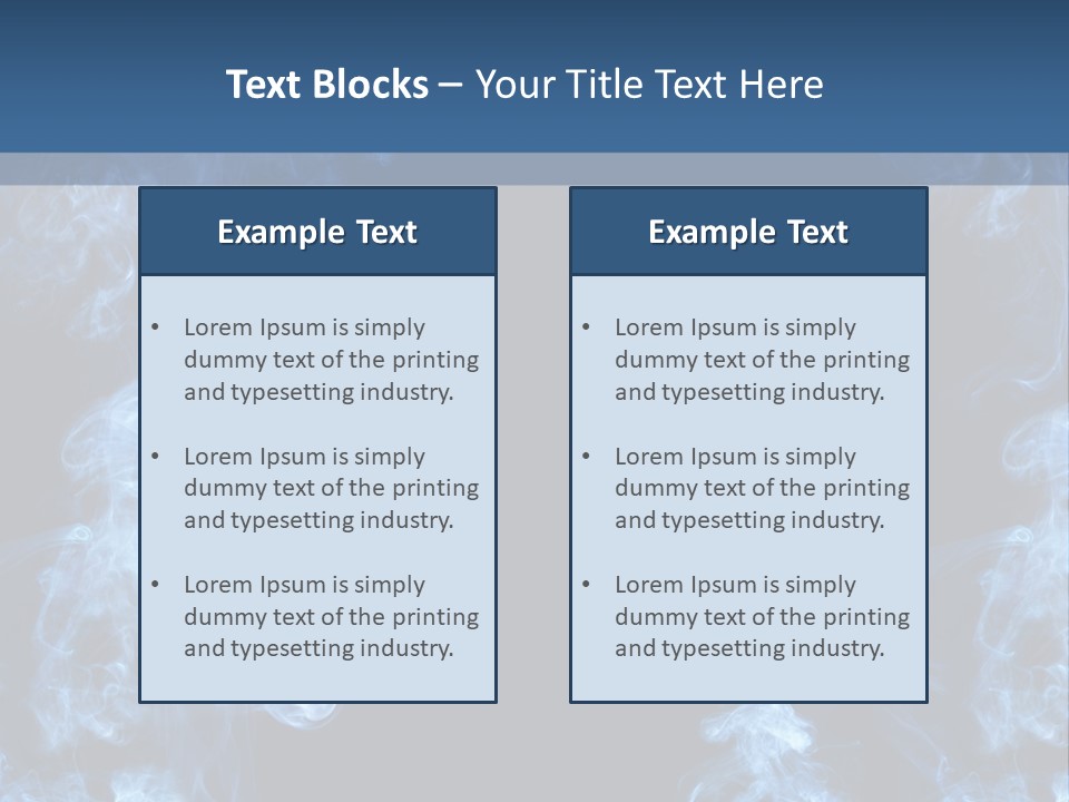 A Blue Smoke Frame On A Black Background PowerPoint Template