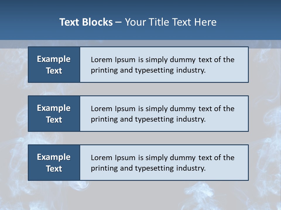 A Blue Smoke Frame On A Black Background PowerPoint Template