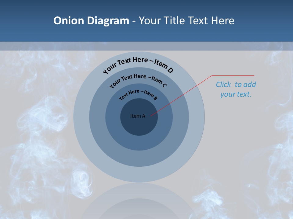 A Blue Smoke Frame On A Black Background PowerPoint Template