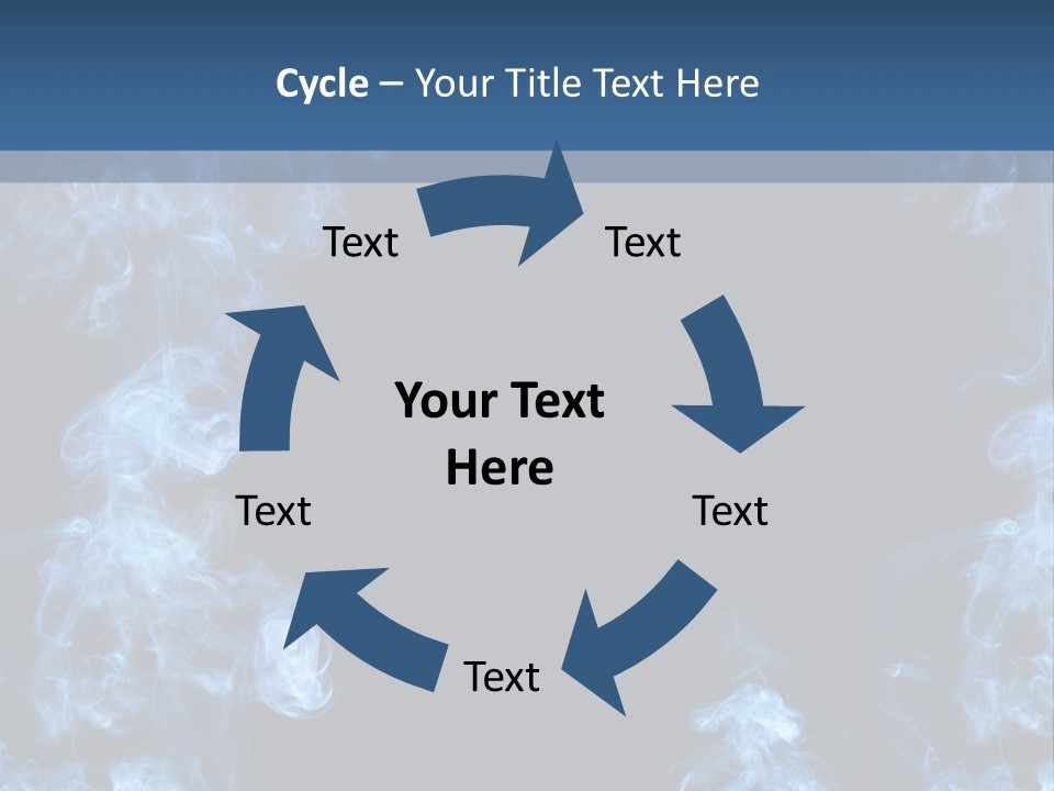 A Blue Smoke Frame On A Black Background PowerPoint Template