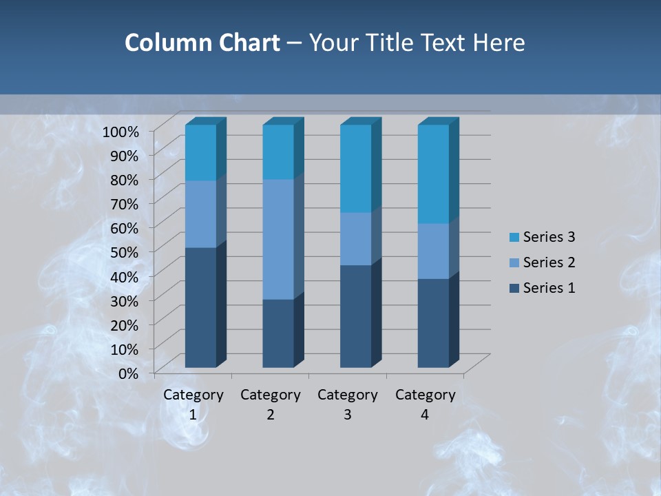 A Blue Smoke Frame On A Black Background PowerPoint Template