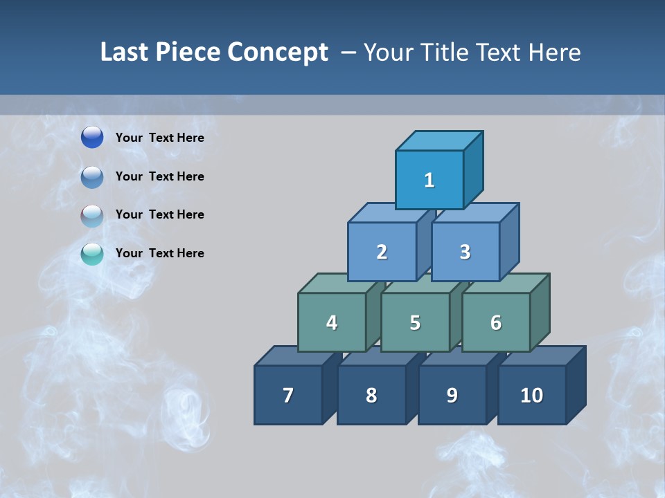 A Blue Smoke Frame On A Black Background PowerPoint Template