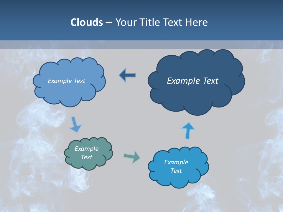 A Blue Smoke Frame On A Black Background PowerPoint Template