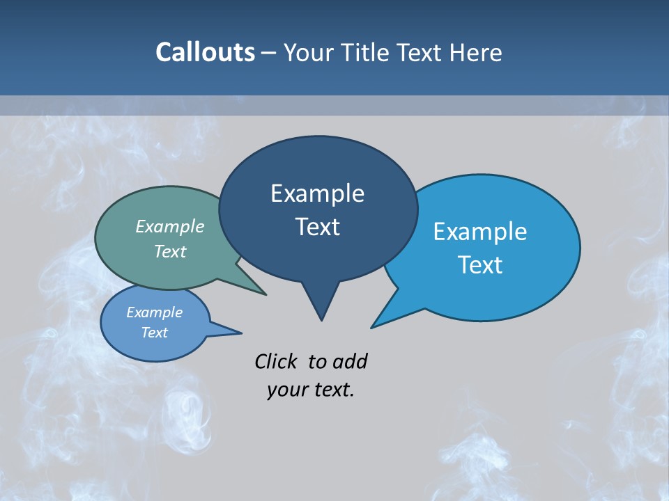 A Blue Smoke Frame On A Black Background PowerPoint Template