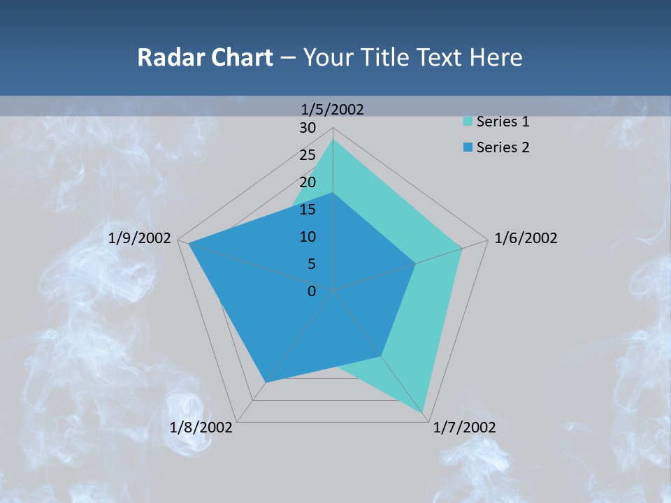 A Blue Smoke Frame On A Black Background PowerPoint Template