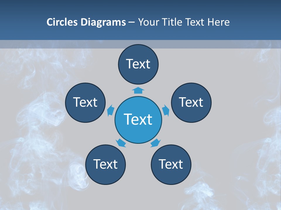 A Blue Smoke Frame On A Black Background PowerPoint Template