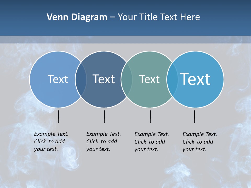 A Blue Smoke Frame On A Black Background PowerPoint Template
