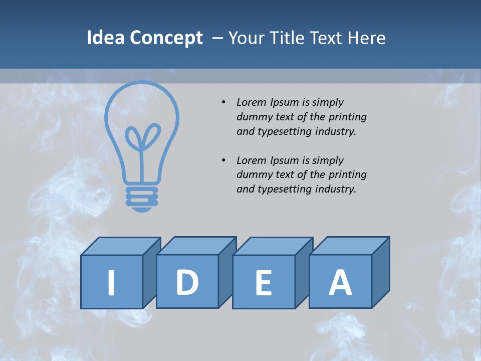 A Blue Smoke Frame On A Black Background PowerPoint Template