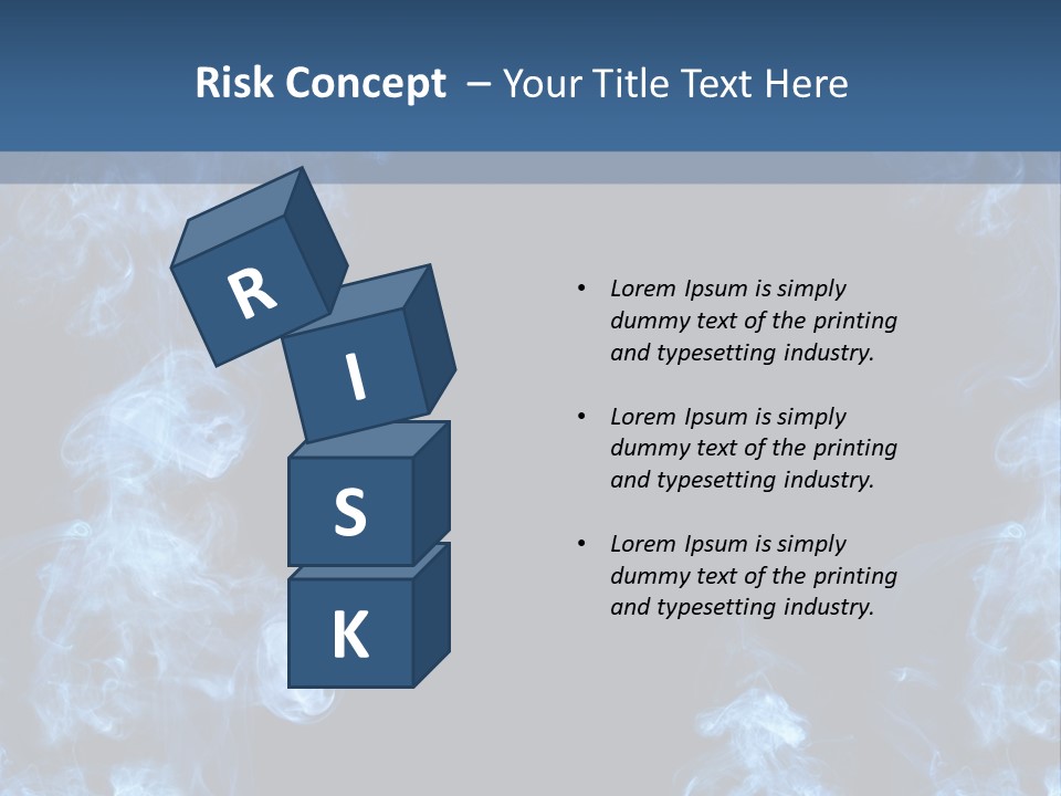 A Blue Smoke Frame On A Black Background PowerPoint Template