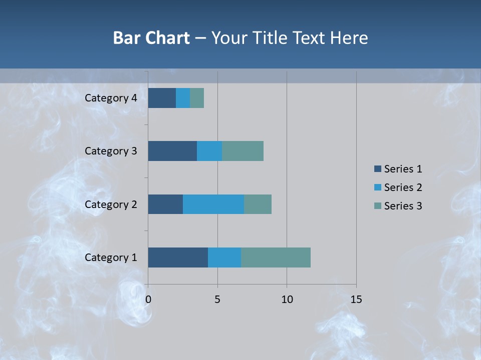 A Blue Smoke Frame On A Black Background PowerPoint Template