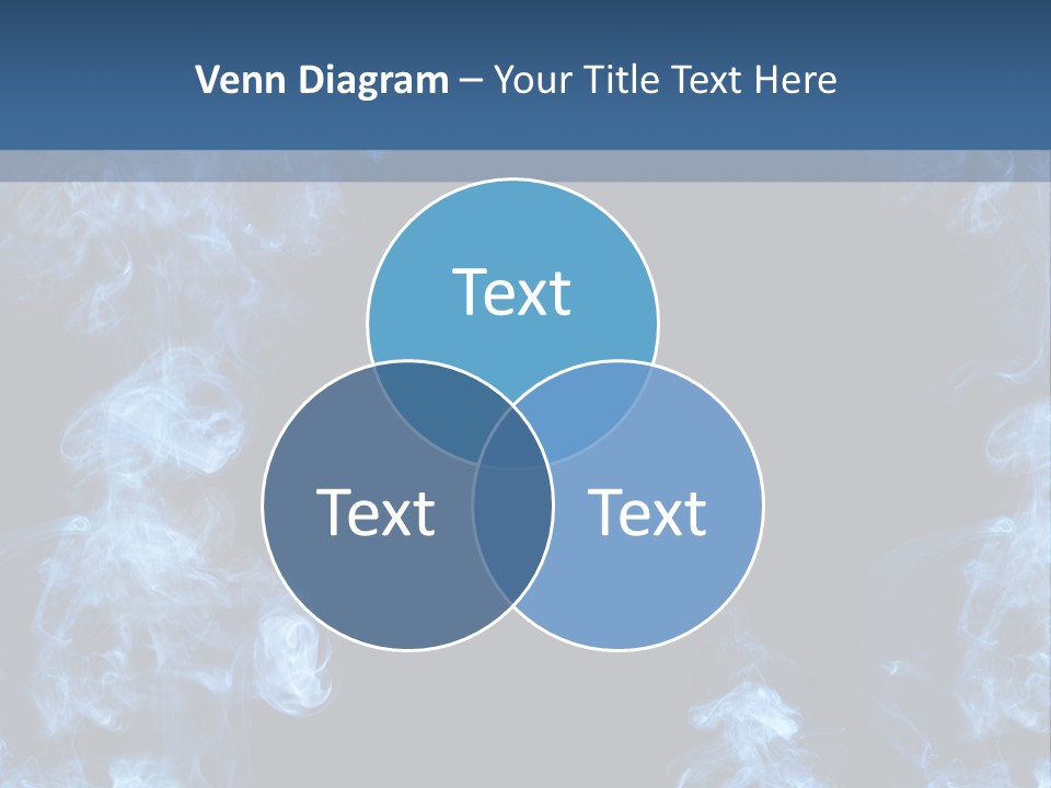 A Blue Smoke Frame On A Black Background PowerPoint Template